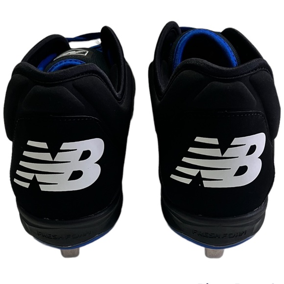 New Balance Metal Baseball Cleats Black Blue 2E L3000BB4 Mens Size 16 - Picture 3 of 9